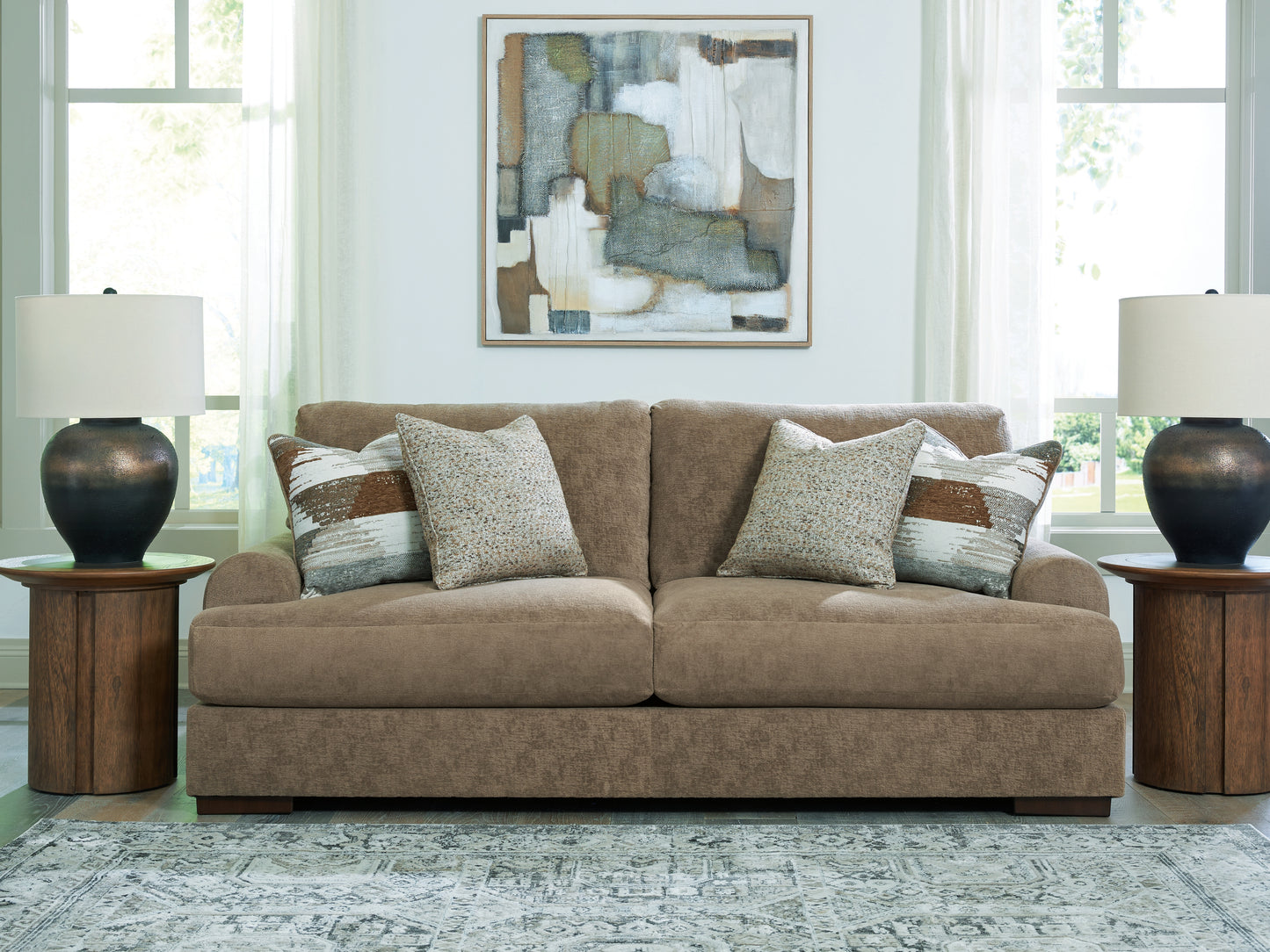 Cape Furniture Outlet - Ashley Furniture - Jayne Park Living Room - Sofa / Pecan - PC8150538