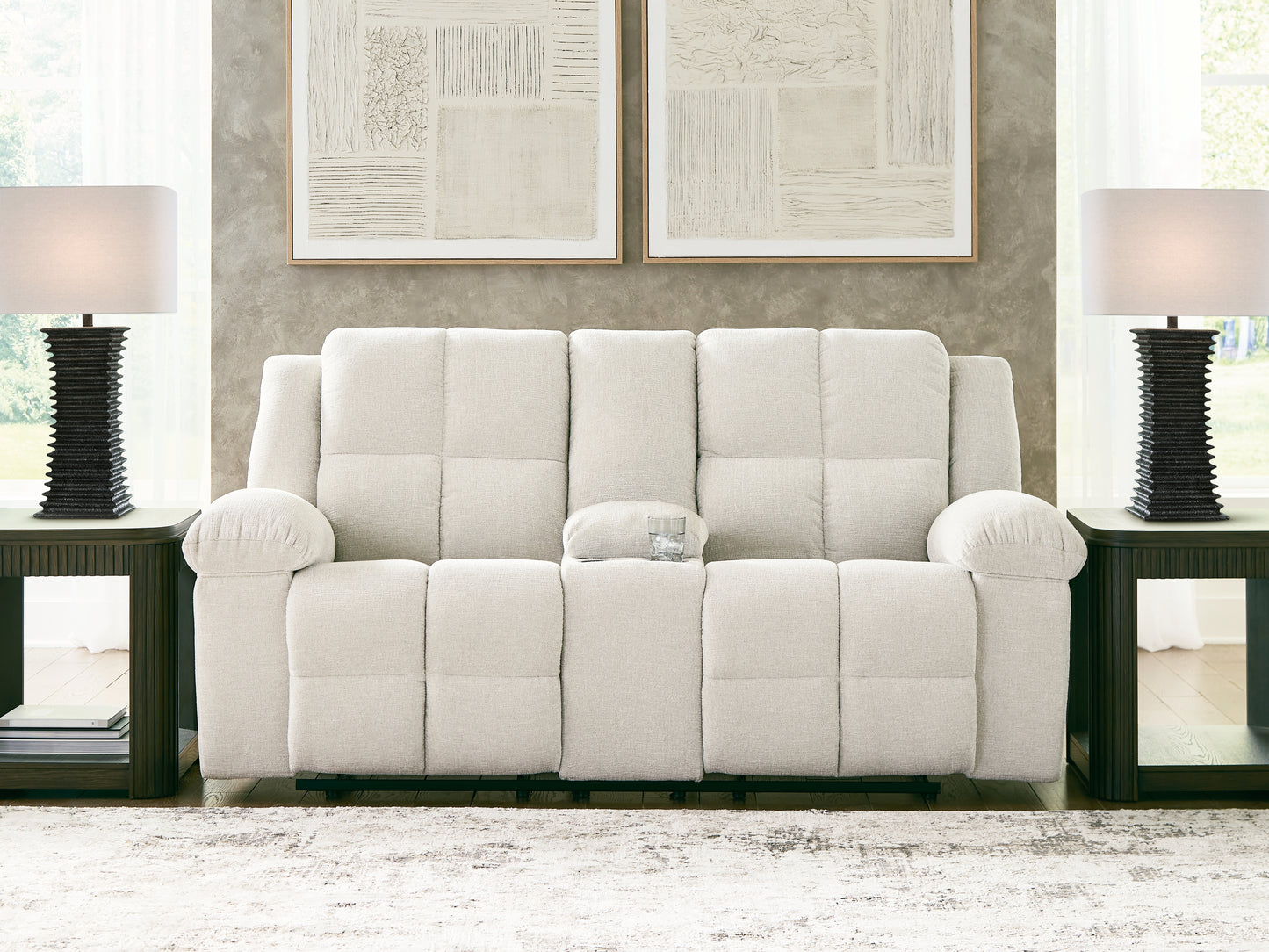 Cape Furniture Outlet - Ashley Furniture - Orlen Living Room - DBL Rec Loveseat w/Console / Winter - 8160294