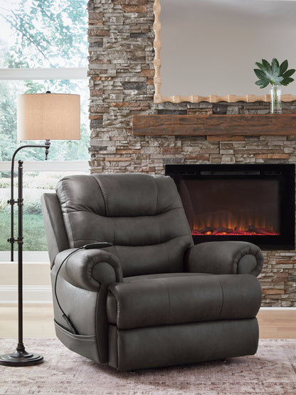 Cape Furniture Outlet - Ashley Furniture - Revived and Restored Living Room - Power Lift Recliner / Granite - PC8240612
