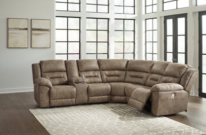 Cape Furniture Outlet - Ashley Furniture - Ravenel Sectional - 3-Piece Power Reclining Sectional / Fossil - 83106S1