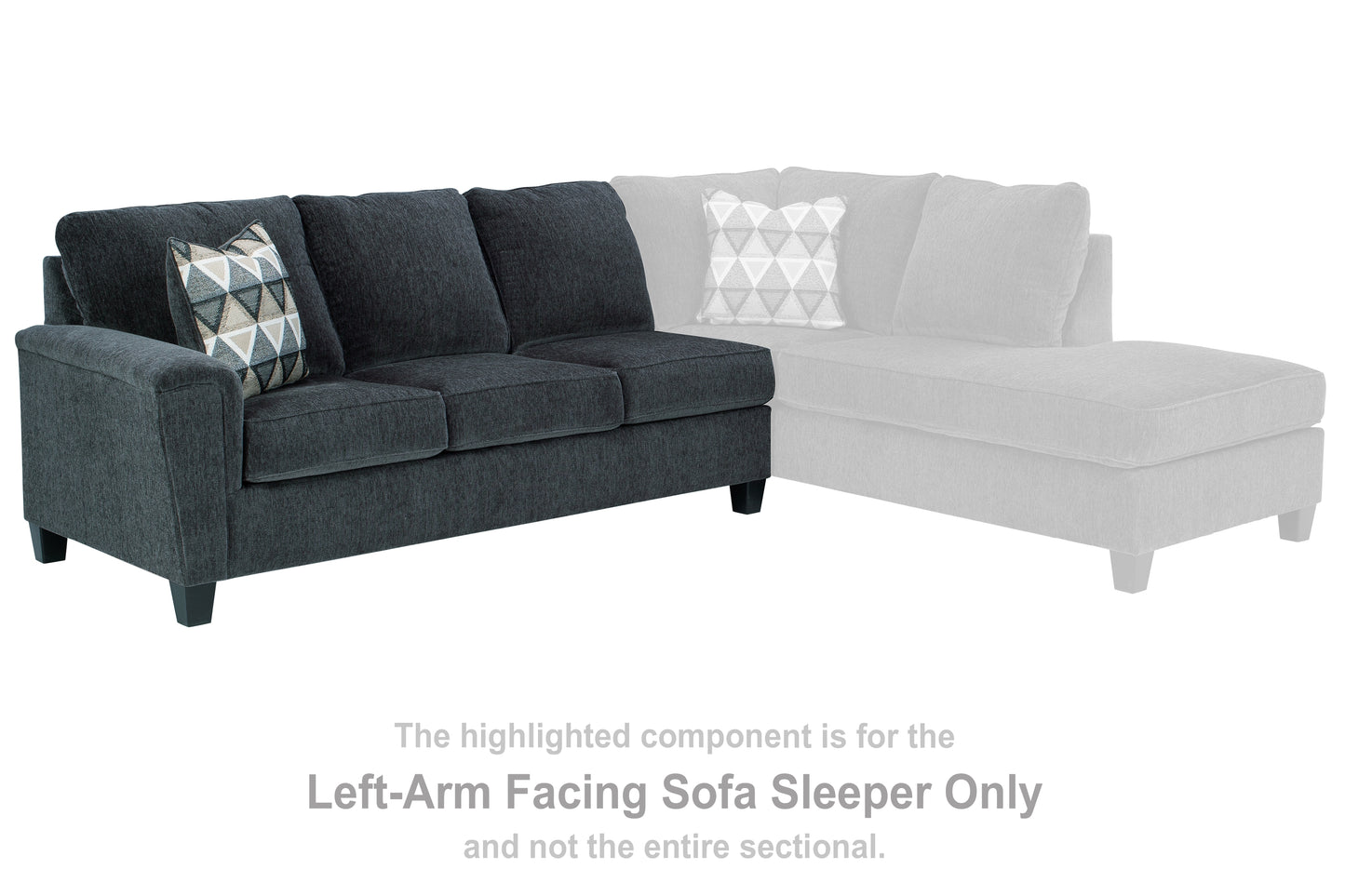 Cape Furniture Outlet - Ashley Furniture - Abinger Sectional - LAF Sofa Sleeper / Smoke - 8390569
