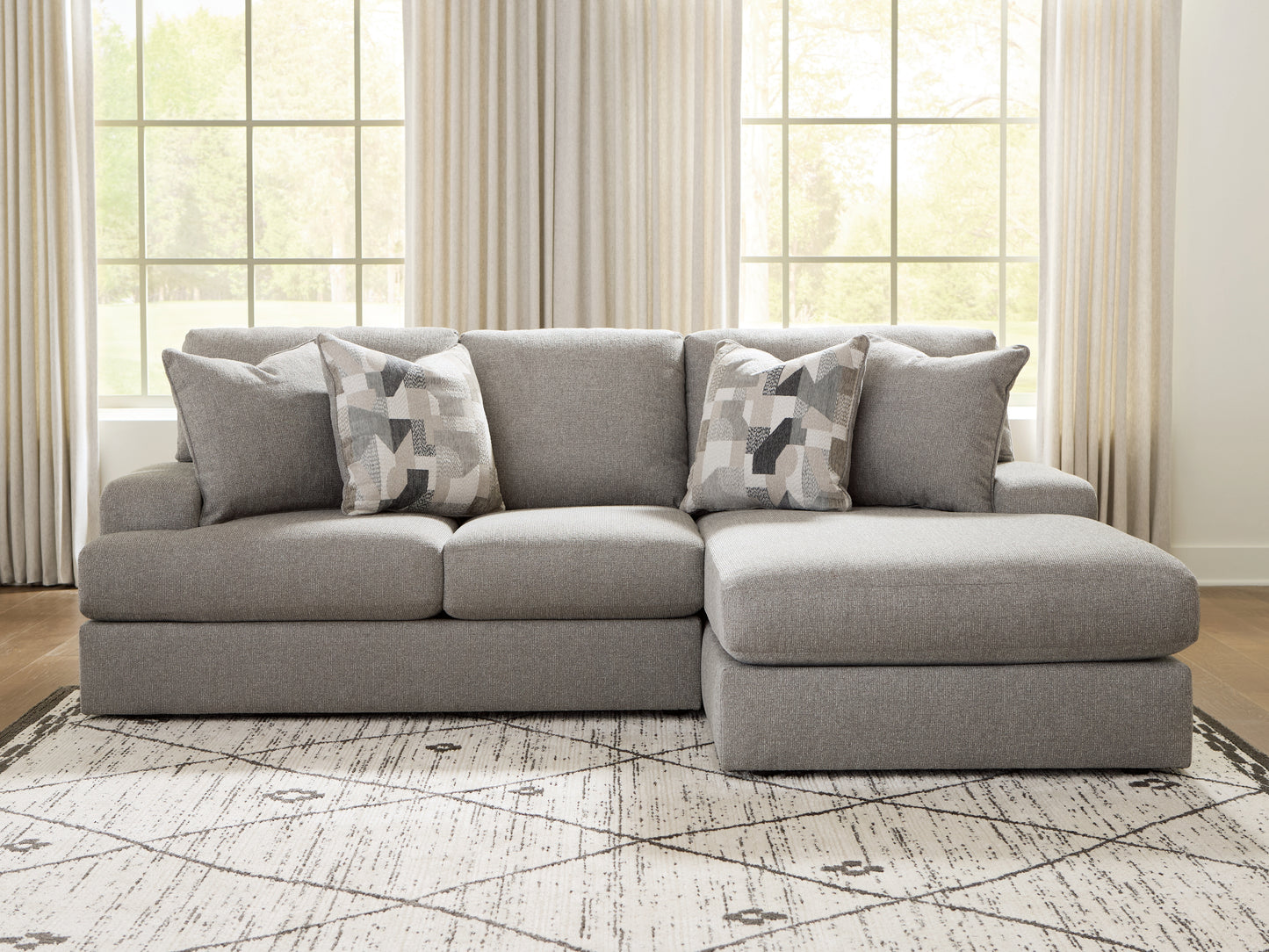 Cape Furniture Outlet - Ashley Furniture - Lindon Sectional - 2-Piece Sectional with Chaise / Smoke - 84704S2