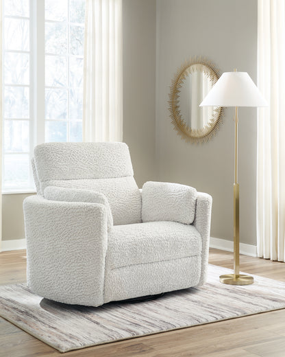 Cape Furniture Outlet - Ashley Furniture - Gosaldo Living Room - Swivel Glider Power Recliner / Silver - PC8630395