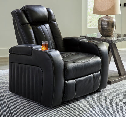 Cape Furniture Outlet - Ashley Furniture - Caveman Den Living Room - PWR Recliner/ADJ Headrest / Midnight - 9070313