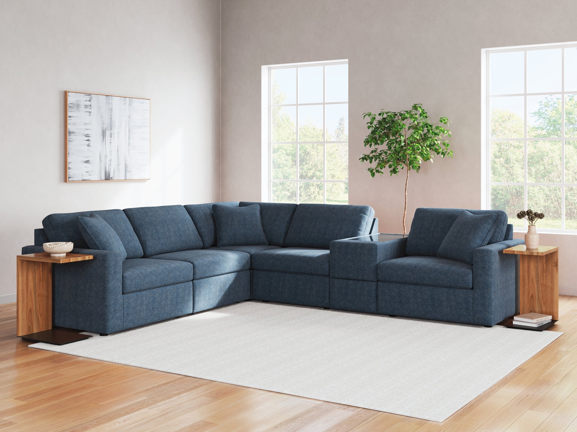 Cape Furniture Outlet - Ashley Furniture - Modmax Sectional - RAF 6-Piece Sectional / Ink - 92101S7