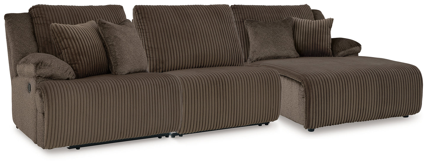 Cape Furniture Outlet - Ashley Furniture - Top Tier Sectional - 3-Piece Reclining Sofa Chaise Sectional / Chocolate - 92705S10