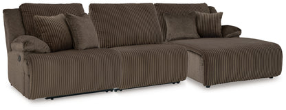 Cape Furniture Outlet - Ashley Furniture - Top Tier Sectional - 3-Piece Reclining Sofa Chaise Sectional / Chocolate - 92705S10