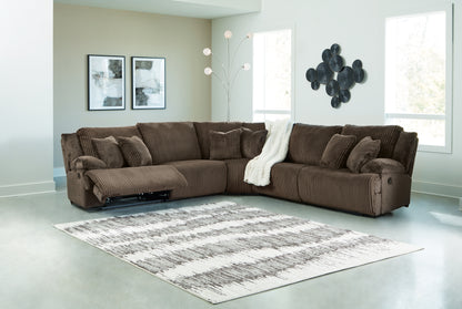 Cape Furniture Outlet - Ashley Furniture - Top Tier Sectional - 5-Piece Reclining Sectional / Chocolate - 92705S3