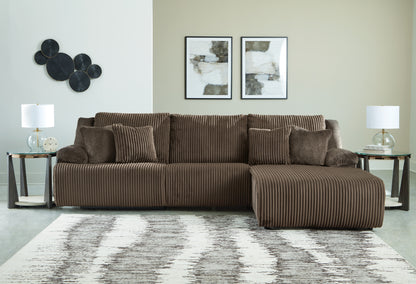Cape Furniture Outlet - Ashley Furniture - Top Tier Sectional - 3-Piece Sectional Sofa Chaise / Chocolate - 92705S6