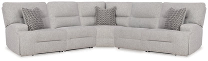 Cape Furniture Outlet - Ashley Furniture - Acklen Place Sectional - 5-Piece Power Reclining Sectional / Pewter - 93605S3