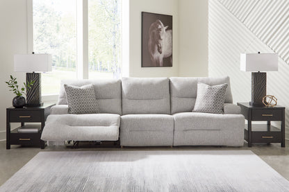Cape Furniture Outlet - Ashley Furniture - Acklen Place Sectional - 3-Piece Power Reclining Sectional Sofa / Pewter - 93605S18