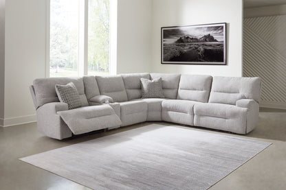 Cape Furniture Outlet - Ashley Furniture - Acklen Place Sectional - 6-Piece Power Reclining Sectional / Pewter - 93605S9