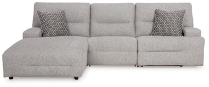 Cape Furniture Outlet - Ashley Furniture - Acklen Place Sectional - 3-Piece Power Reclining Sectional / Pewter - 93605S7