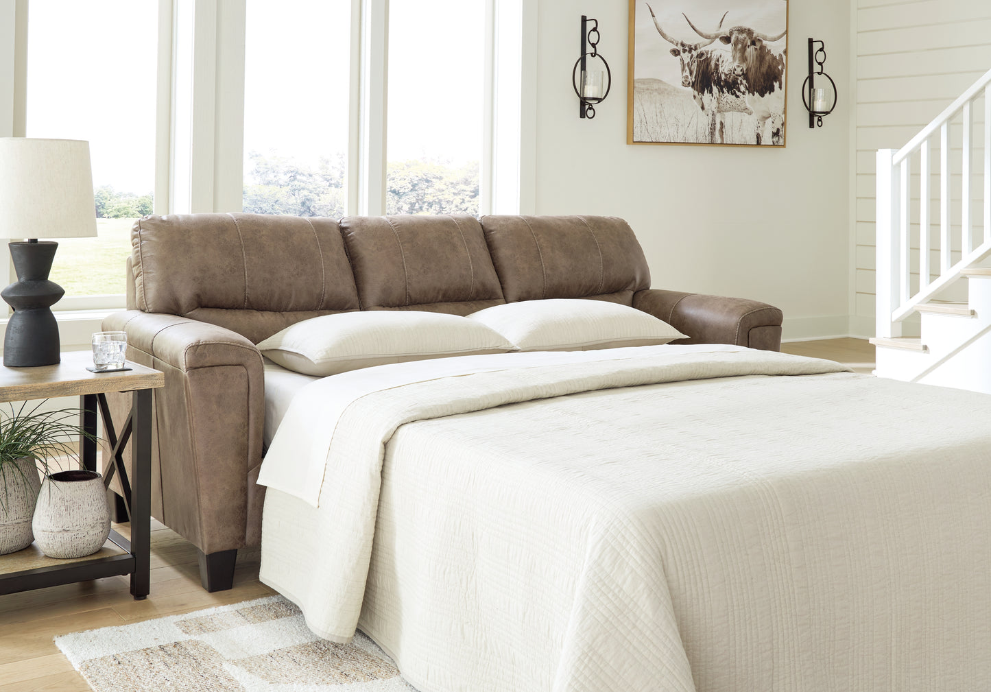 Cape Furniture Outlet - Ashley Furniture - Navi Living Room - Queen Sofa Sleeper / Fossil - 9400439