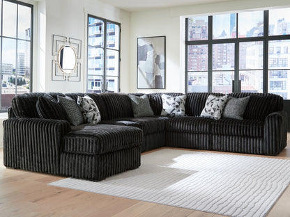 Cape Furniture Outlet - Ashley Furniture - Midnight-Madness Sectional - RAF 6-Piece Sectional with Chaise / Onyx - 98103S23