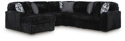 Cape Furniture Outlet - Ashley Furniture - Midnight-Madness Sectional - RAF 5-Piece Sectional with Chaise / Onyx - 98103S21