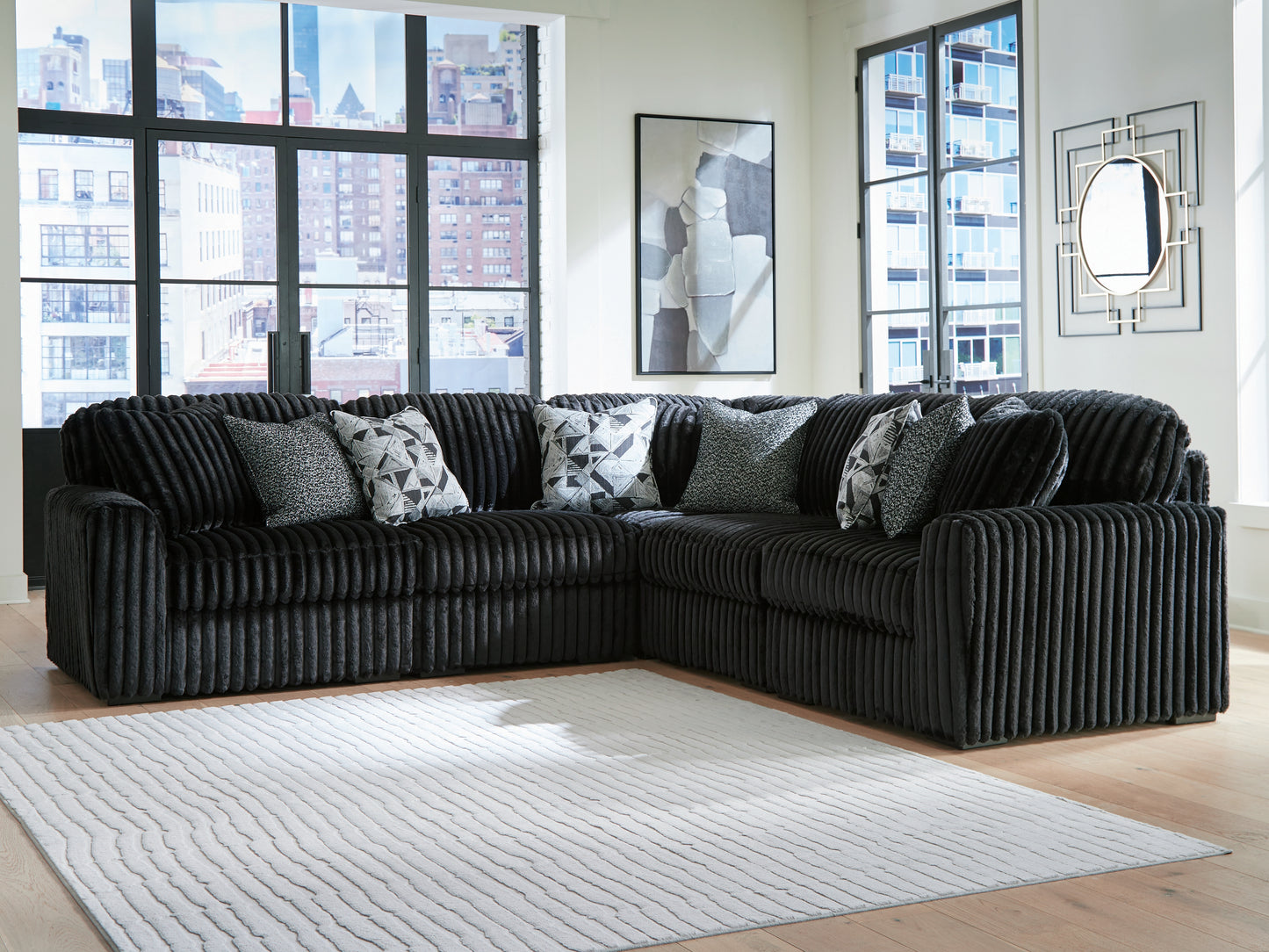 Cape Furniture Outlet - Ashley Furniture - Midnight-Madness Sectional - RAF 5-Piece Sectional / Onyx - 98103S26