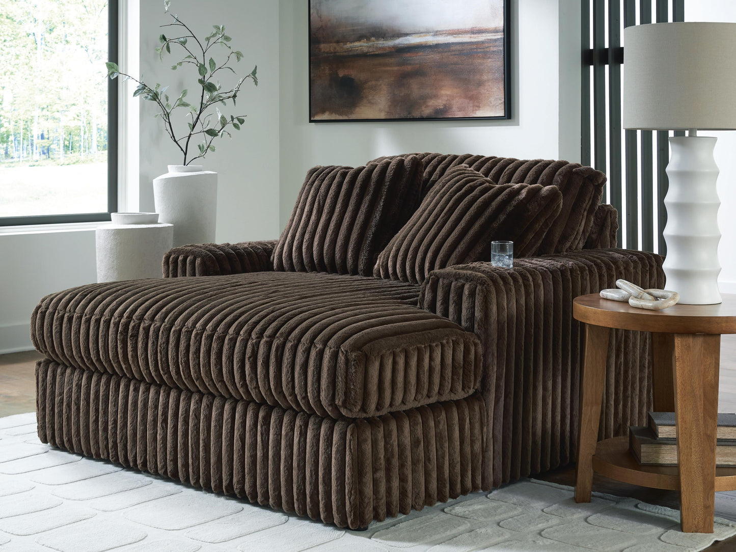 Cape Furniture Outlet - Ashley Furniture - Midnight-Madness Living Room - Oversized Chaise / Chocolate - 9810415