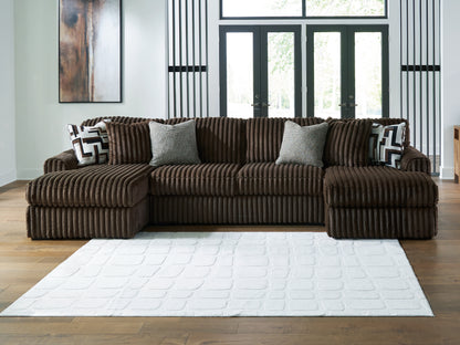 Cape Furniture Outlet - Ashley Furniture - Midnight-Madness Sectional - RAF 3-Piece Sectional with Chaise / Chocolate - 98104S5