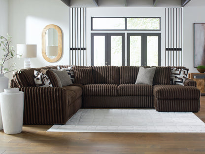 Cape Furniture Outlet - Ashley Furniture - Midnight-Madness Sectional - LAF 4-Piece Sectional with Chaise / Chocolate - 98104S3