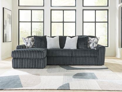 Cape Furniture Outlet - Ashley Furniture - Midnight-Madness Sectional - RAF 2-Piece Sectional Sofa Chaise / Gunmetal - 98105S4