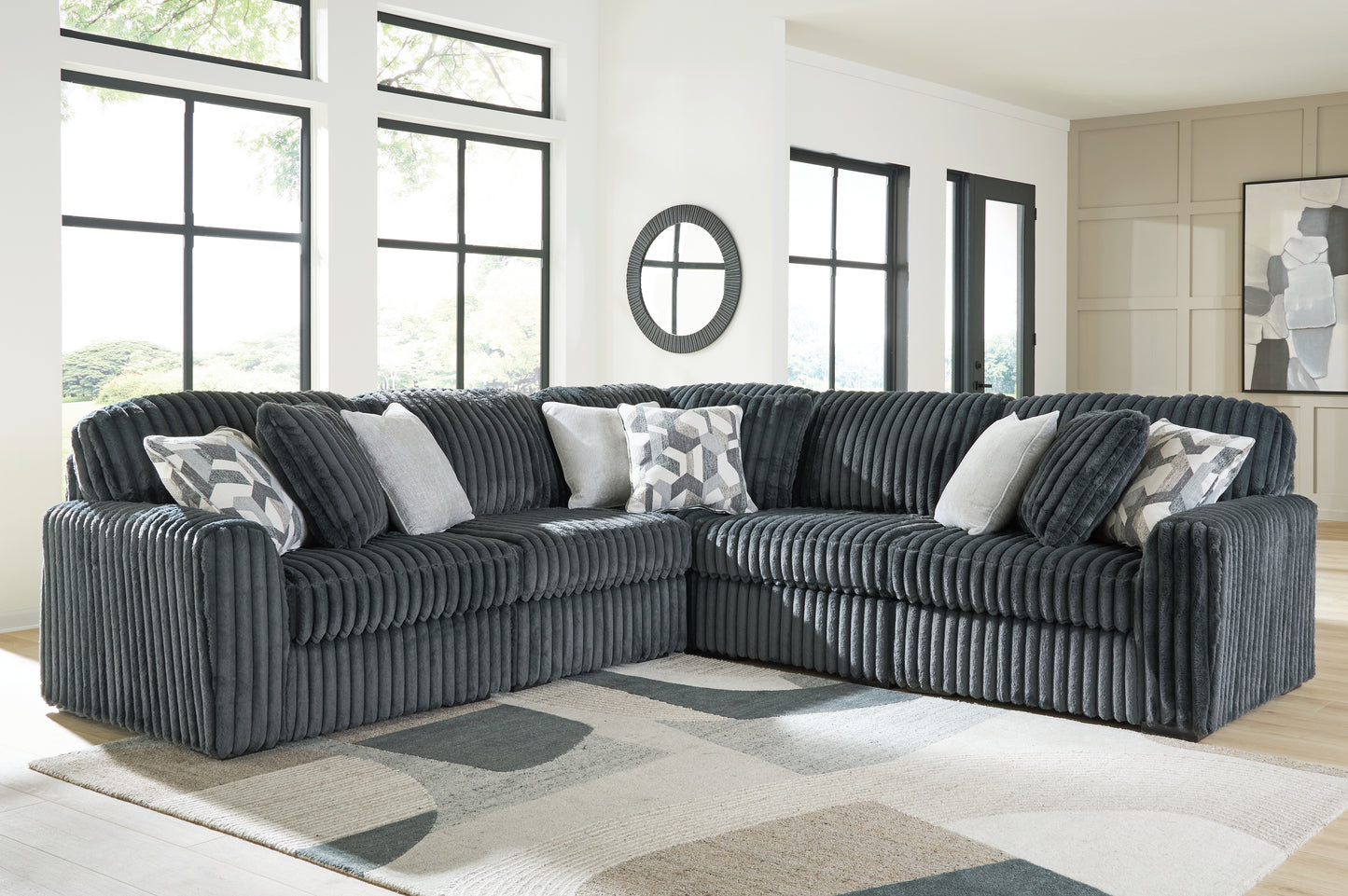 Cape Furniture Outlet - Ashley Furniture - Midnight-Madness Sectional - RAF 5-Piece Sectional / Gunmetal - 98105S27