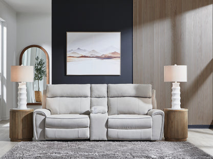 Cape Furniture Outlet - Ashley Furniture - Social Pointe Sectional - 3-Piece Power Reclining Sectional / Pearl/Ash - PC98802S3