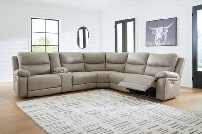 Cape Furniture Outlet - Ashley Furniture - Narwhal Place Sectional - 6-Piece Power Reclining Sectional / Pebble - PC99201S10