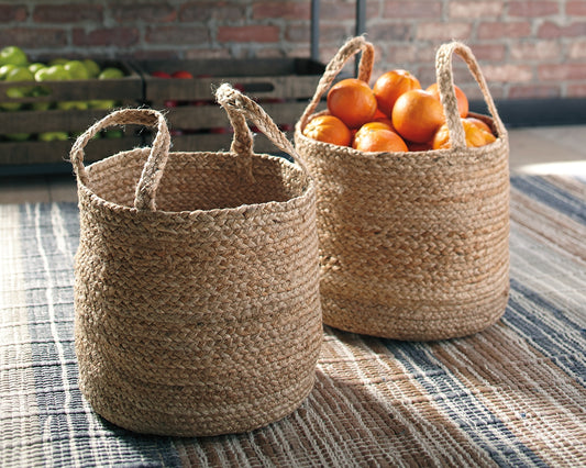 Cape Furniture Outlet - Ashley Furniture - Brayton Basket - Basket Set (Set of 2) / Natural - A2000094