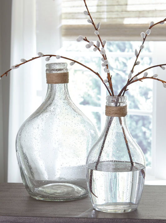 Cape Furniture Outlet - Ashley Furniture - Marcin Vase - Vase Set (Set of 2) / Clear - A2000246