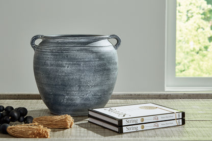 Cape Furniture Outlet - Ashley Furniture - Meadie Vase - Vase / Distressed Black - A2000791