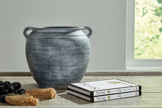 Cape Furniture Outlet - Ashley Furniture - Meadie Vase - Vase / Distressed Black - A2000791