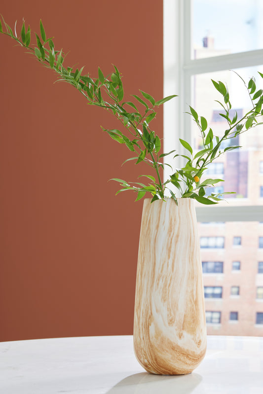 Cape Furniture Outlet - Ashley Furniture - Cammen Vase - Vase / Tan/White - A2000647