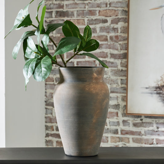 Cape Furniture Outlet - Ashley Furniture - Brickmen Vase - Vase / Antique Gray - A2000659