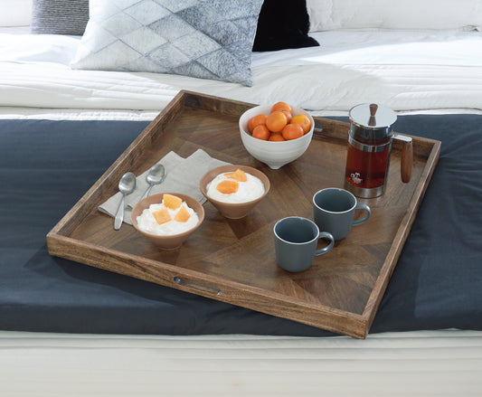 Cape Furniture Outlet - Ashley Furniture - Heddford Tray - Tray / Brown - A2000722