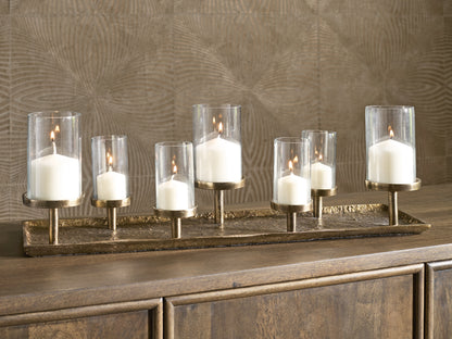 Cape Furniture Outlet - Ashley Furniture - Wallmond Candle Holder - Candle Holder / Antique Brass Finish - A2000820