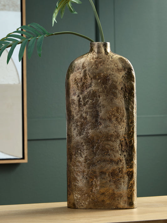 Cape Furniture Outlet - Ashley Furniture - Wallmond Vase - Vase / Antique Brass Finish - A2000821