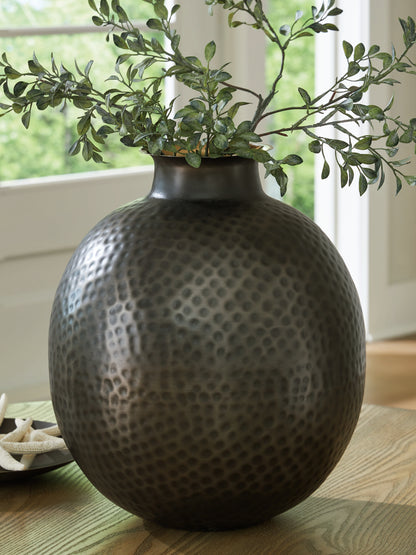 Cape Furniture Outlet - Ashley Furniture - Woody Vase - Vase / Pewter/Gold Finish - A2000845