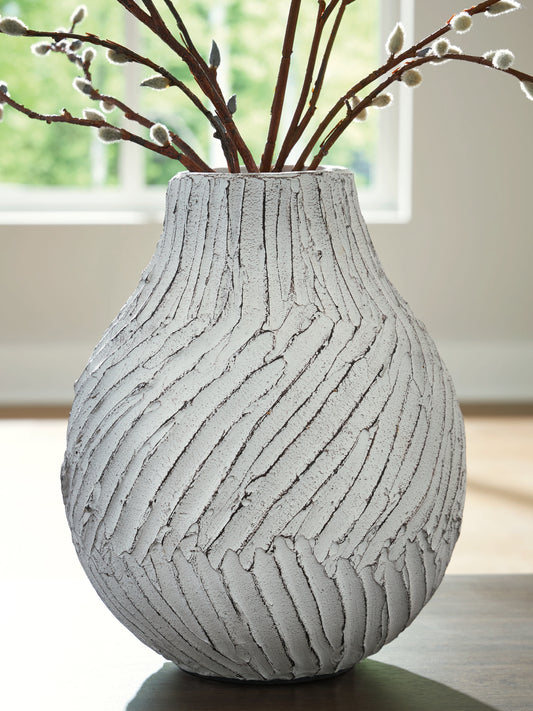 Cape Furniture Outlet - Ashley Furniture - Shelvie Vase - Vase / Distressed White - A2000849