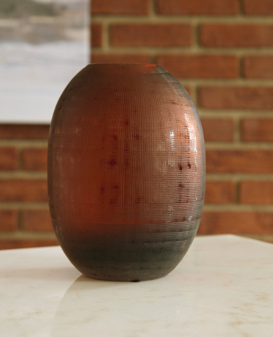 Cape Furniture Outlet - Ashley Furniture - Embersen Vase - Vase (2/CS) / Amber - A2900001