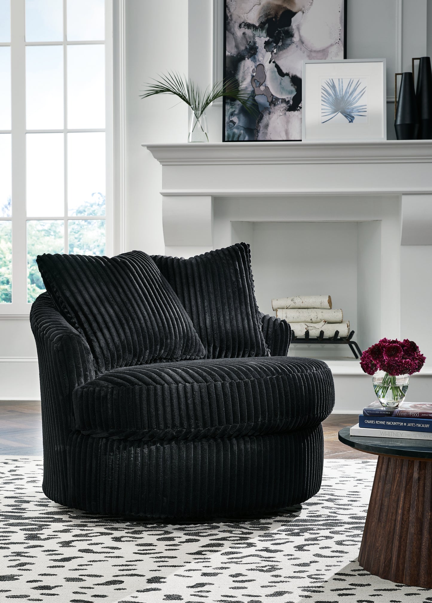 Cape Furniture Outlet - Ashley Furniture - Gramwell Swivel Accent Chair - Swivel Accent Chair / Onyx - A3000725
