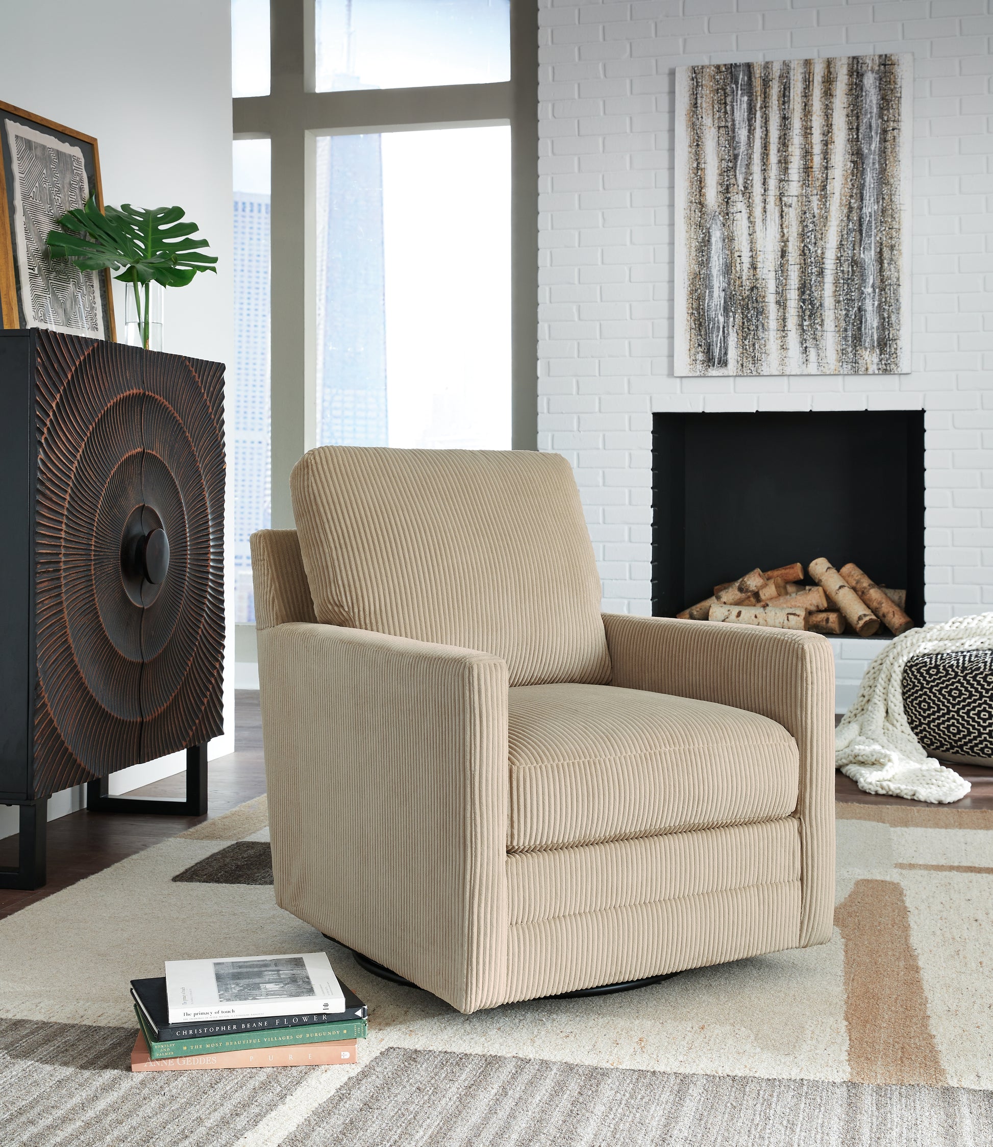 Cape Furniture Outlet - Ashley Furniture - Icaman Swivel Accent Chair - Swivel Accent Chair / Sand - A3000728