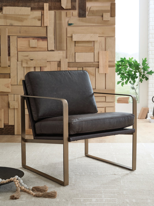 Cape Furniture Outlet - Ashley Furniture - Bradett Accent Chair - Accent Chair / Dark Brown/Gold Finish - A3000763