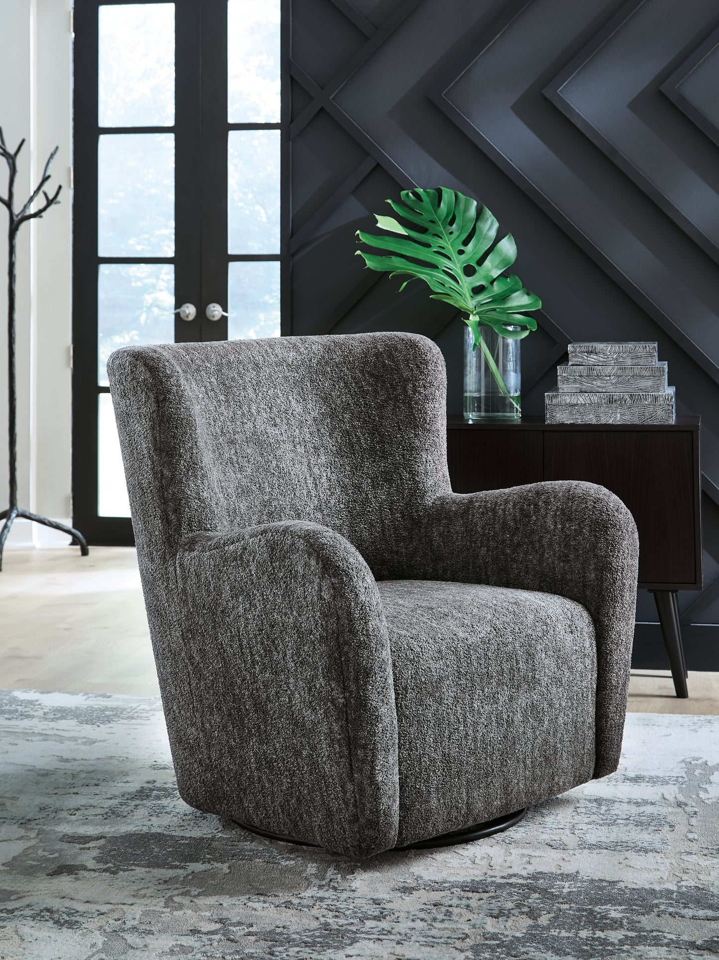 Cape Furniture Outlet - Ashley Furniture - Rowenburg Swivel Glider Accent Chair - Swivel Glider Accent Chair / Heather Charcoal - A3000796