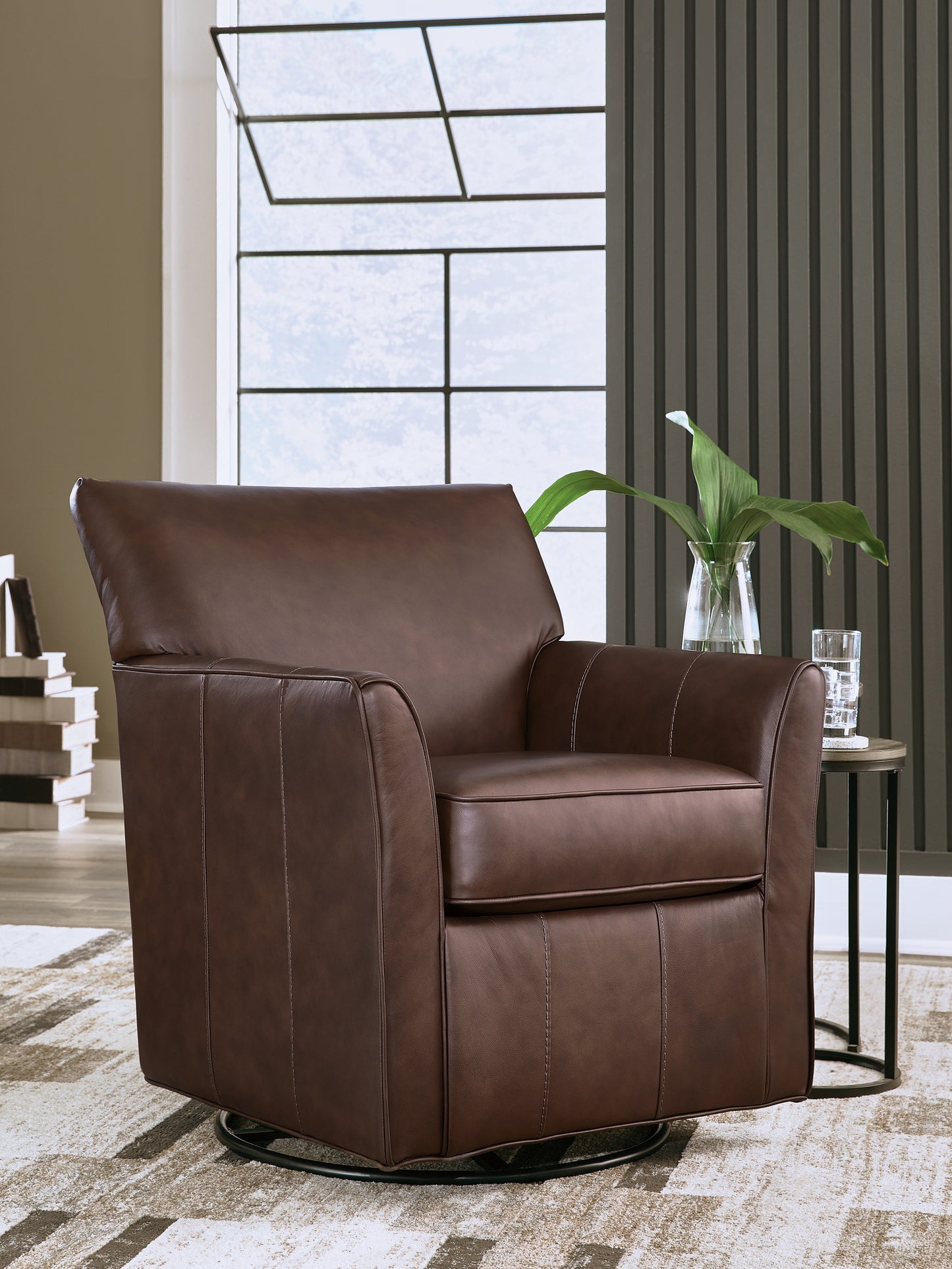 Cape Furniture Outlet - Ashley Furniture - Braydunn Swivel Glider Accent Chair - Swivel Glider Accent Chair / Espresso Brown - A3000820