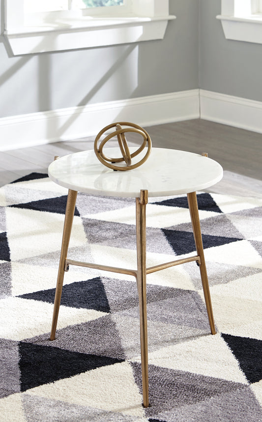 Cape Furniture Outlet - Ashley Furniture - Chadton Accent Table - Accent Table / White/Gold Finish - A4000004