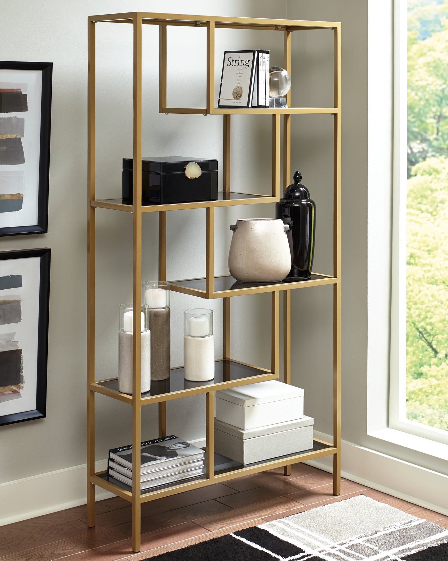 Cape Furniture Outlet - Ashley Furniture - Frankwell Bookcase - Bookcase / Gold Finish - A4000286