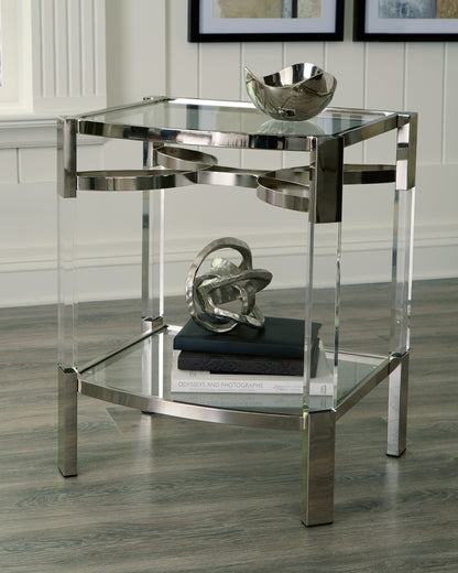 Cape Furniture Outlet - Ashley Furniture - Chaseton Accent Table - Accent Table / Clear/Silver Finish - A4000334