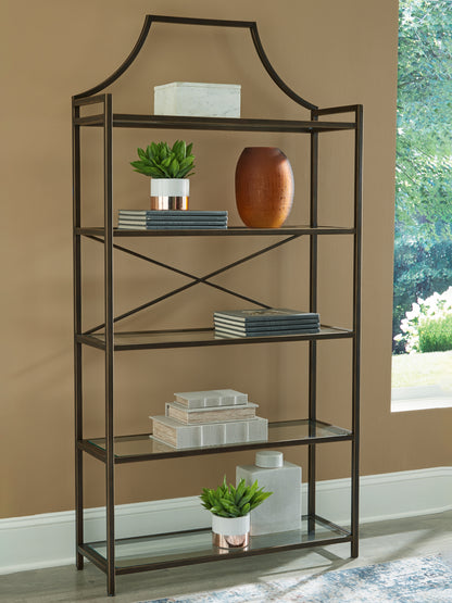 Cape Furniture Outlet - Ashley Furniture - Bernonly Bookcase - Bookcase / Antique Bronze Finish - A4000556