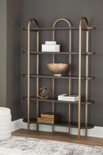 Cape Furniture Outlet - Ashley Furniture - Brentmour Bookcase - Bookcase / Brown/Gold Finish - A4000589